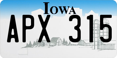 IA license plate APX315