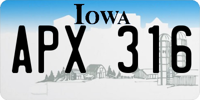 IA license plate APX316
