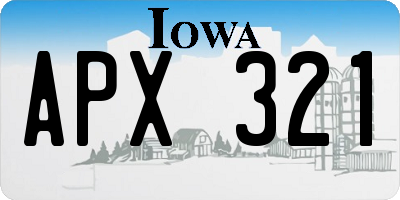 IA license plate APX321