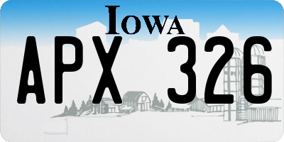 IA license plate APX326