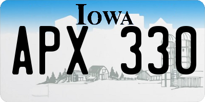 IA license plate APX330
