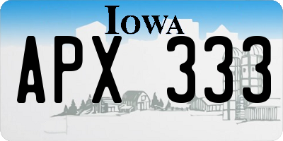 IA license plate APX333