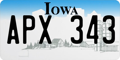 IA license plate APX343
