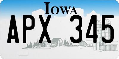 IA license plate APX345