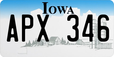 IA license plate APX346