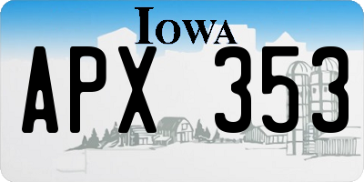 IA license plate APX353