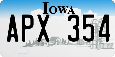 IA license plate APX354