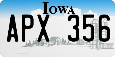 IA license plate APX356