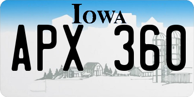 IA license plate APX360