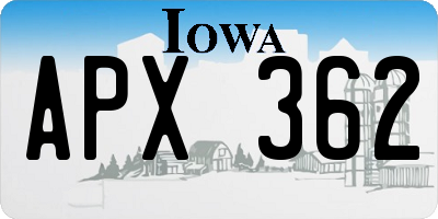 IA license plate APX362