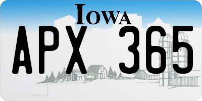 IA license plate APX365