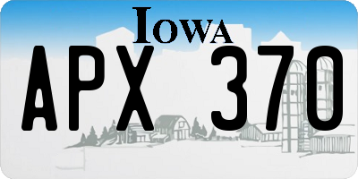 IA license plate APX370