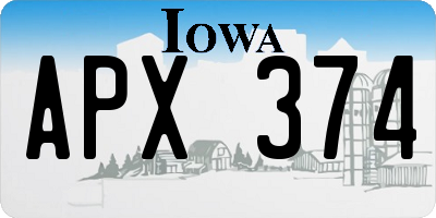 IA license plate APX374