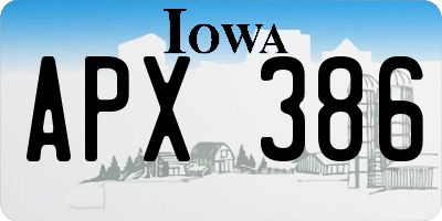 IA license plate APX386