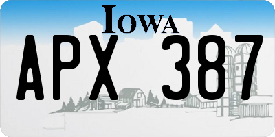 IA license plate APX387