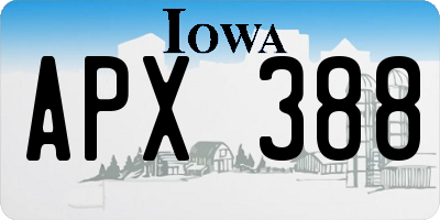 IA license plate APX388