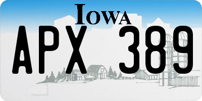 IA license plate APX389