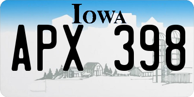 IA license plate APX398