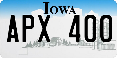 IA license plate APX400
