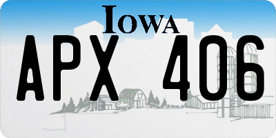 IA license plate APX406