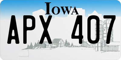 IA license plate APX407