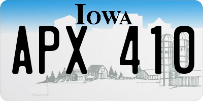 IA license plate APX410
