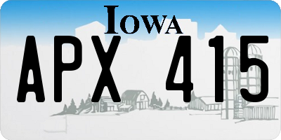 IA license plate APX415
