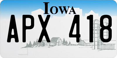 IA license plate APX418