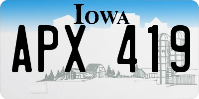 IA license plate APX419