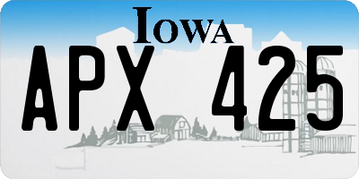 IA license plate APX425