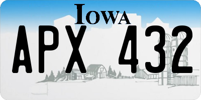 IA license plate APX432