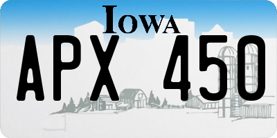 IA license plate APX450