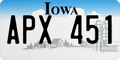 IA license plate APX451