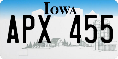 IA license plate APX455