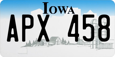 IA license plate APX458