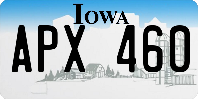 IA license plate APX460