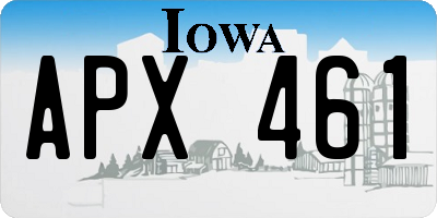IA license plate APX461