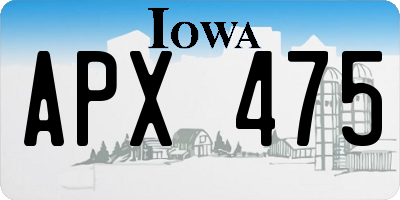 IA license plate APX475