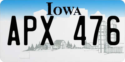 IA license plate APX476