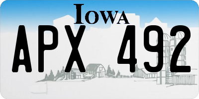 IA license plate APX492