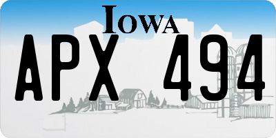 IA license plate APX494