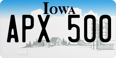 IA license plate APX500