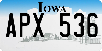 IA license plate APX536