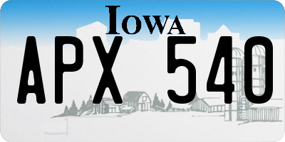 IA license plate APX540