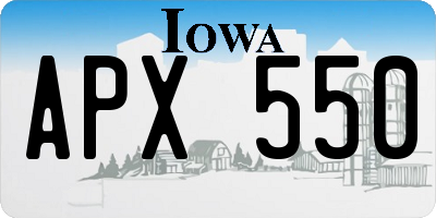 IA license plate APX550