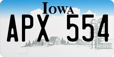 IA license plate APX554