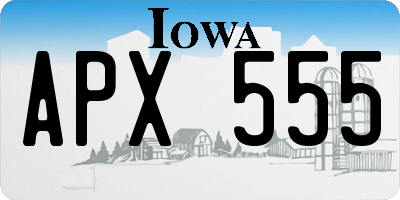 IA license plate APX555
