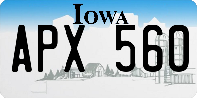 IA license plate APX560