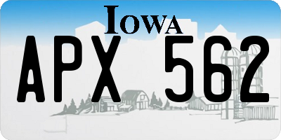IA license plate APX562
