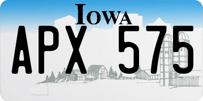 IA license plate APX575